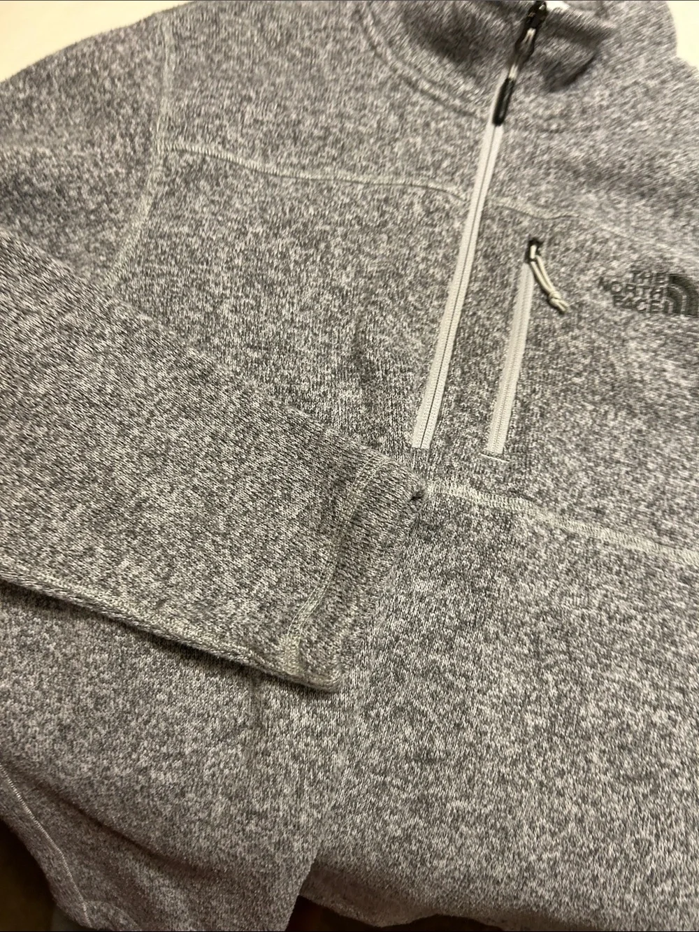 The North Face Heather Gray Half-Zip Fleece Pullover